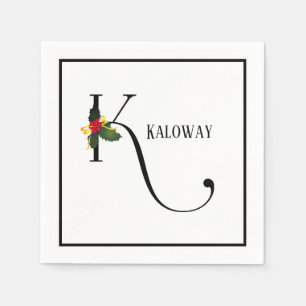 Servilleta De Papel Letra monográfica K Navidades papel personalizado