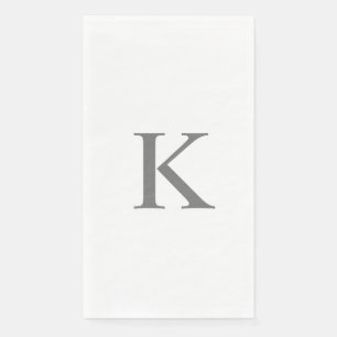 Servilleta De Papel Letra monograma inicial gris blanco