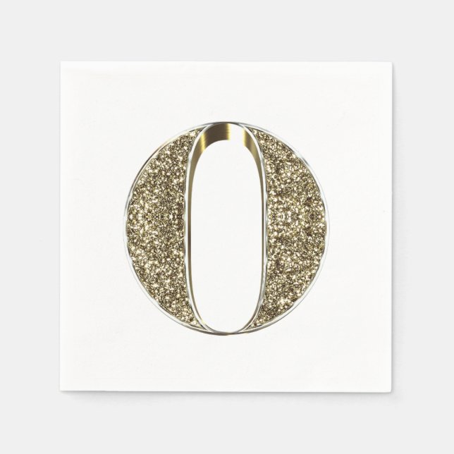 Servilleta De Papel Letra monogramada inicial O gafas de oro elegante (Anverso)