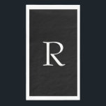 Servilleta De Papel Letra monogramas Boda blanco negro ducha de novia<br><div class="desc">Diseñado con una plantilla de texto para el primer formato monogramado que se puede personalizar!</div>