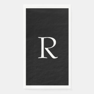 Servilleta De Papel Letra monogramas Boda blanco negro ducha de novia