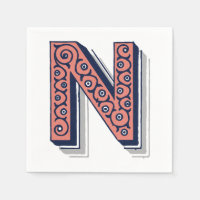 Letra "N" elegante bordada