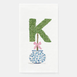 Servilleta De Papel Letra Personalizada K Topiaria Preppy Monograma