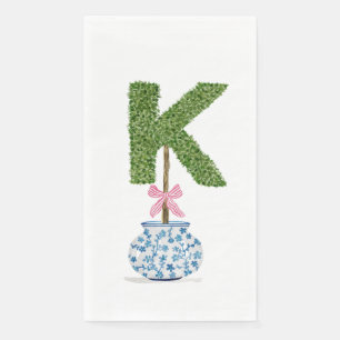 Servilleta De Papel Letra Personalizada K Topiaria Preppy Monograma