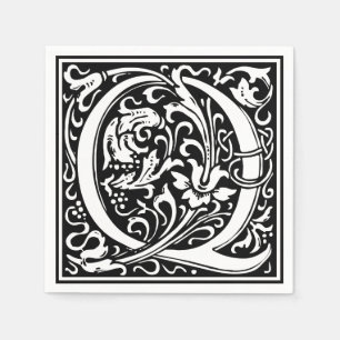 Servilleta De Papel Letra Q Monograma Medieval Art Nouveau