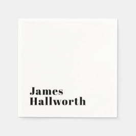 Servilleta De Papel Letra retro moderna y elegante | Negro editable