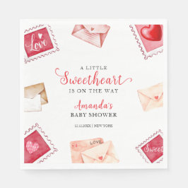 Servilleta De Papel Letra Stamp SValentine Baby Shower