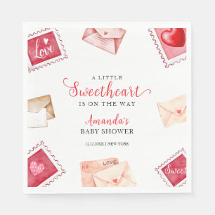 Servilleta De Papel Letra Stamp SValentine Baby Shower