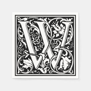 Servilleta De Papel Letra W Monograma Medieval Arte Nouveau