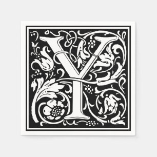 Servilleta De Papel Letra Y Monograma Medieval Art Nouveau