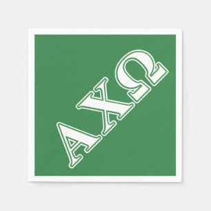 Servilleta De Papel Letras blancas y verdes de Alphi Chi Omega