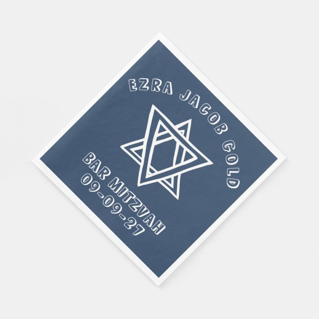 Servilleta De Papel LETRAS DE LA ESTRELLA DEL Personalizado Bat Mitzva (Esquina)
