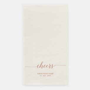 Servilleta De Papel Letras Elegantes de Escritura Brown Cheers Evento 