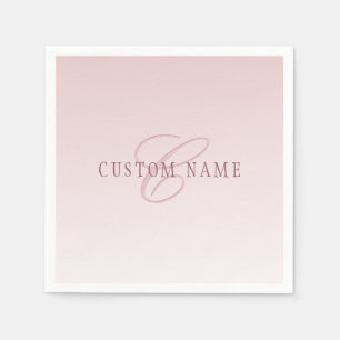 Servilleta De Papel Letras Elegantes & Monograma Rosa Ombre