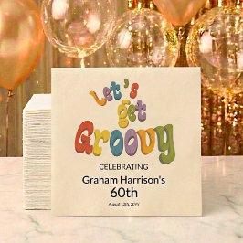 Servilleta De Papel Let's Get Groovy 60th Birthday Party
