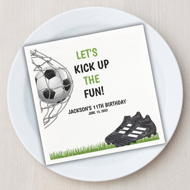 Servilleta De Papel Let's Kick up the fun!, Fun Soccer Birthday (Subido por el creador)