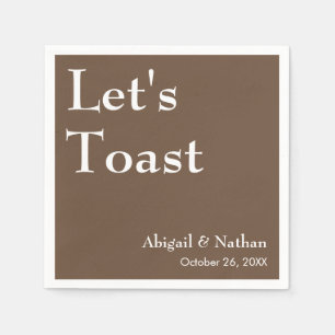 Servilleta De Papel Let's Toast Mocha Boda Elegante Minimalista