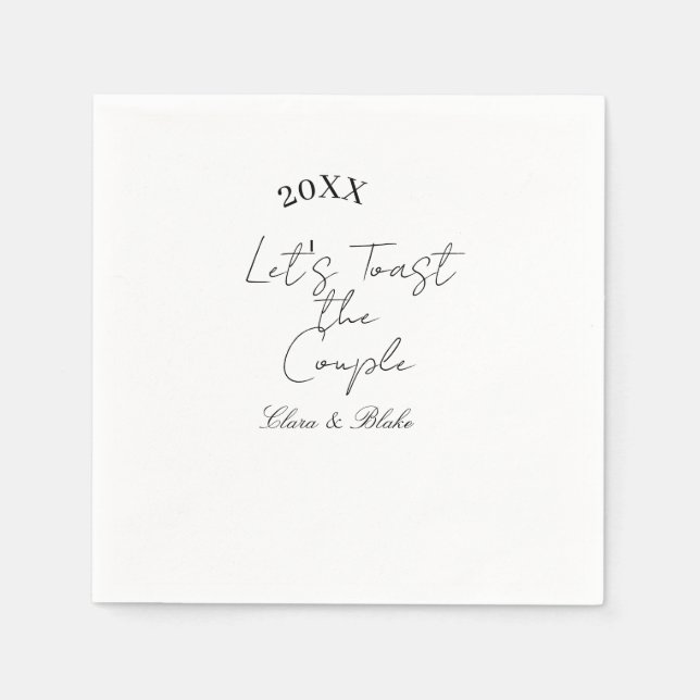 Servilleta De Papel Let's toast the couple engagement wedding party ye (Anverso)