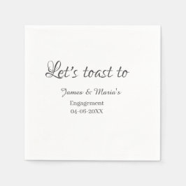 Servilleta De Papel Let's toast to engagement party name date elegant 