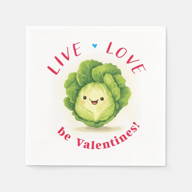 Servilleta De Papel Lettuce Be Valentines Napkins (Anverso)