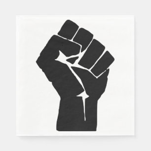 Servilleta De Papel Levantan puño negro - Protesta de resistencia