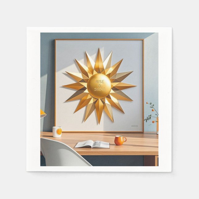 Servilleta De Papel Levántate y brilla estrella de oro (Anverso)