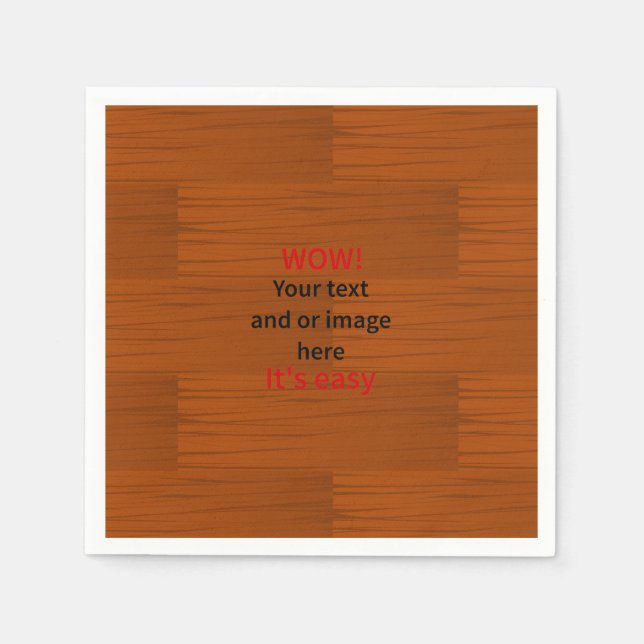 Servilleta De Papel Leyenda base de madera Añadir su propio texto (Anverso)