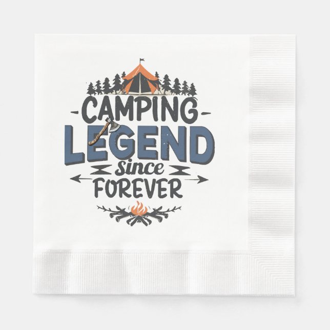 Servilleta De Papel Leyenda de camping desde siempre (Anverso)