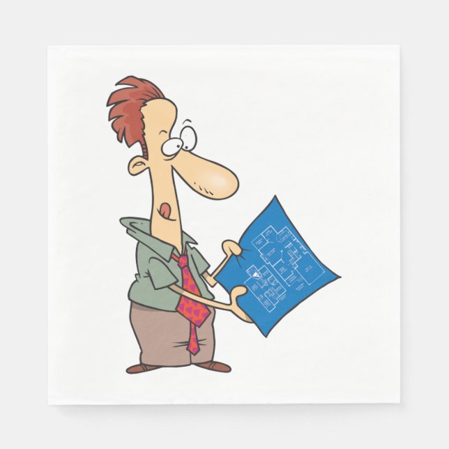 Servilleta De Papel Leyendo las toallas de papel Blueprints (Anverso)