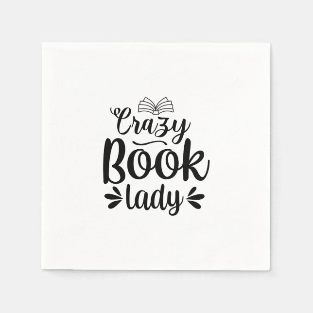 Servilleta De Papel Leyendo libro loco (Anverso)