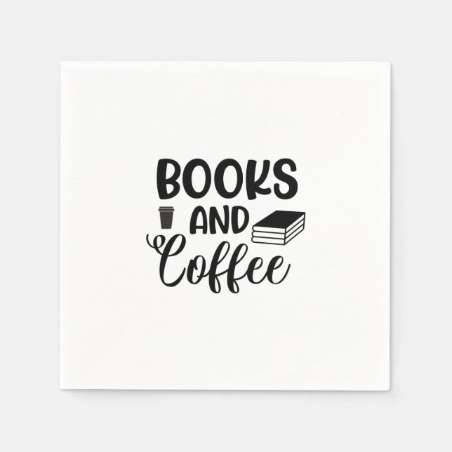 Servilleta De Papel Leyendo Libros de Arte y Café (Anverso)