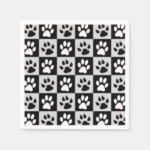 Servilleta De Papel Leyes y patas blancas negras