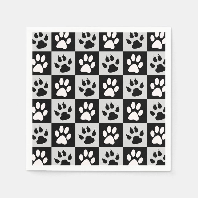 Servilleta De Papel Leyes y patas blancas negras (Anverso)
