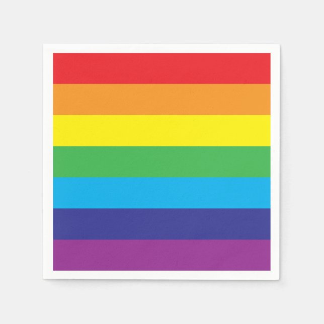 Servilleta De Papel Lgbt Rayos Arcoiris Lgbt (Anverso)