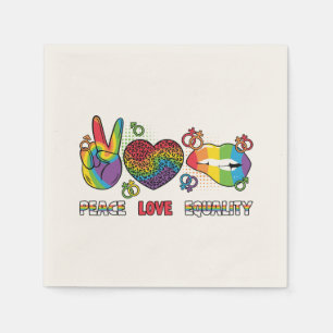 Servilleta De Papel LGBTQ - Paz, amor, igualdad - Colores arcoiris