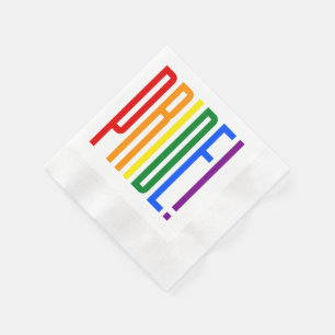 Servilleta De Papel LGTB Orgullo Gay Tipografía con bandera arcoíris F