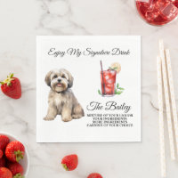 Lhasa Apso Boda Firma Bebidas servilletas