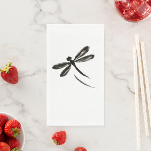 Servilleta De Papel Libélula de Pincel de Tinta – Arte de Insecto Mini