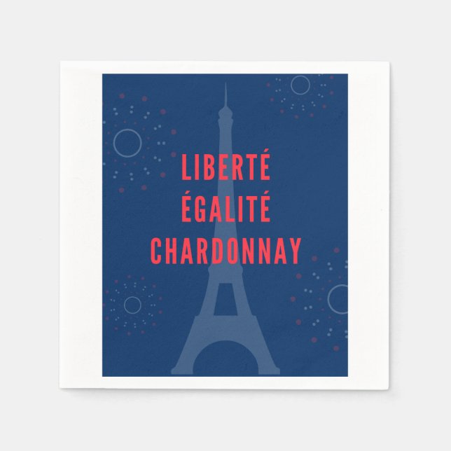 Servilleta De Papel Liberté Égalité Chardonnay Funny Tower Wine (Anverso)