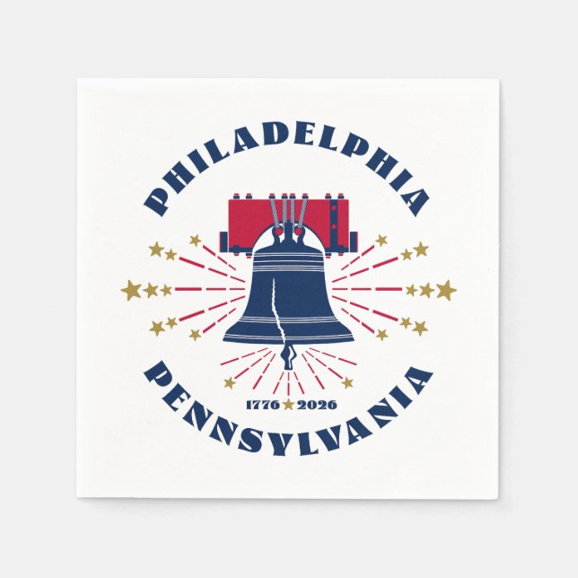 Servilleta De Papel Liberty Bell Philadelphia Pennsylvania 1776 - 2026 (Anverso)