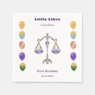 Servilleta De Papel Libra Zodiac 1st Birthday Balloons & Artistic