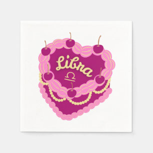 Servilleta De Papel Libra Zodiac Pastel Heart Pastel Pastel de cumplea