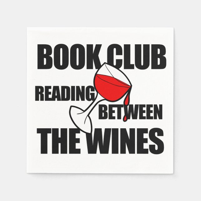 Servilleta De Papel LIBRO CLUB leyendo entre los vinos (Anverso)