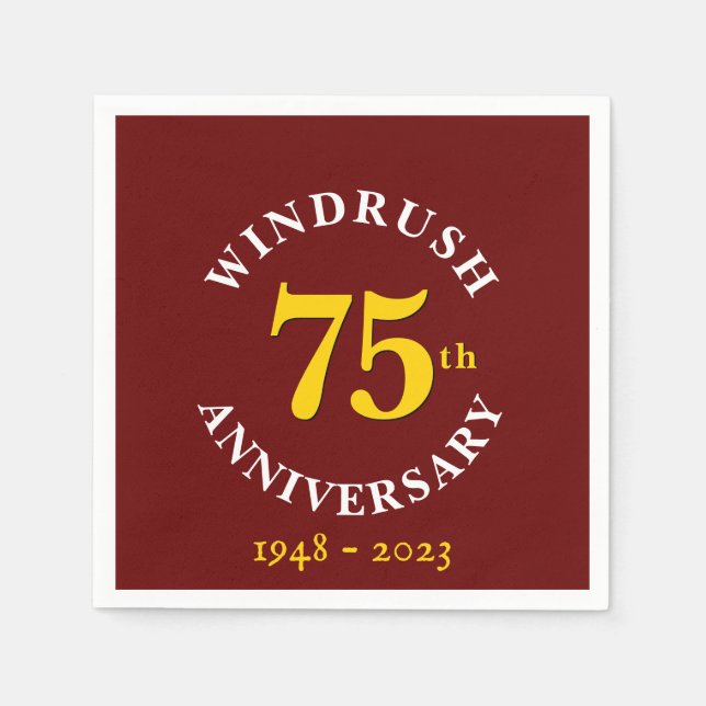 Servilleta De Papel Libro de aniversario de Windrush Generation 75th (Anverso)