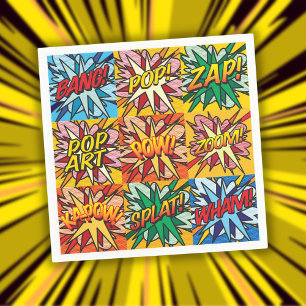 Servilleta De Papel Libro de Cómic Tipográfico Moderno y Divertido