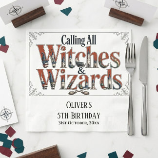 Servilleta De Papel Libro de Historias de Cumpleaños para Brujas y Mag