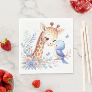 Servilleta De Papel Libro De Historias Woodland Babies Giraffe And Blu