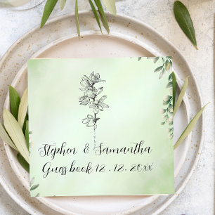 Servilleta De Papel Libro de invitados de boda, Boda de lino personali