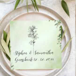 Servilleta De Papel Libro de invitados de boda, Boda de lino personali