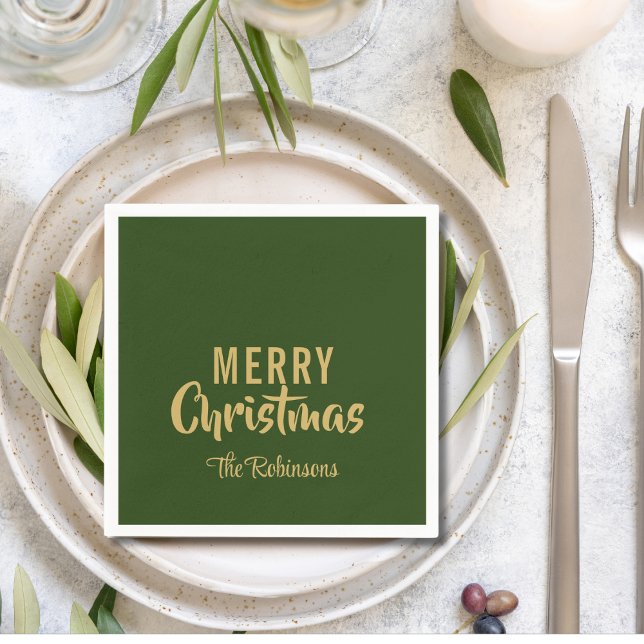 Servilleta De Papel Libro Verde de oro simple para navidad (Subido por el creador)